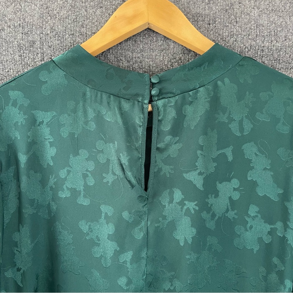 TORRID DISNEY Womens Mickey Minnie Blouse Size 4X Green Long Sleeve Office - Picture 6 of 9